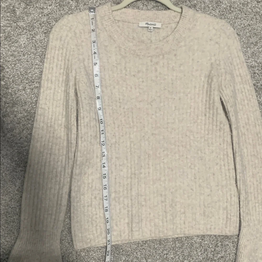 Madewell Cream Bell Sleeve Wool Blend Sweater Size XS - Picture 6 of 7